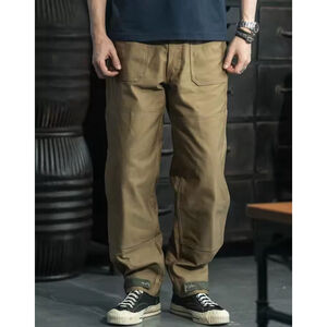 Bronson USN N-1 Deck Pants 13oz Heavyweight Cotton Men Cargo Trousers Straight
